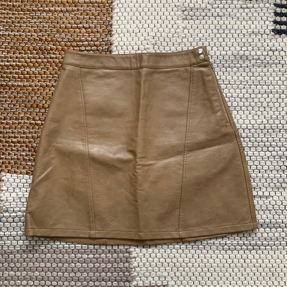 Zara brown leather skirt